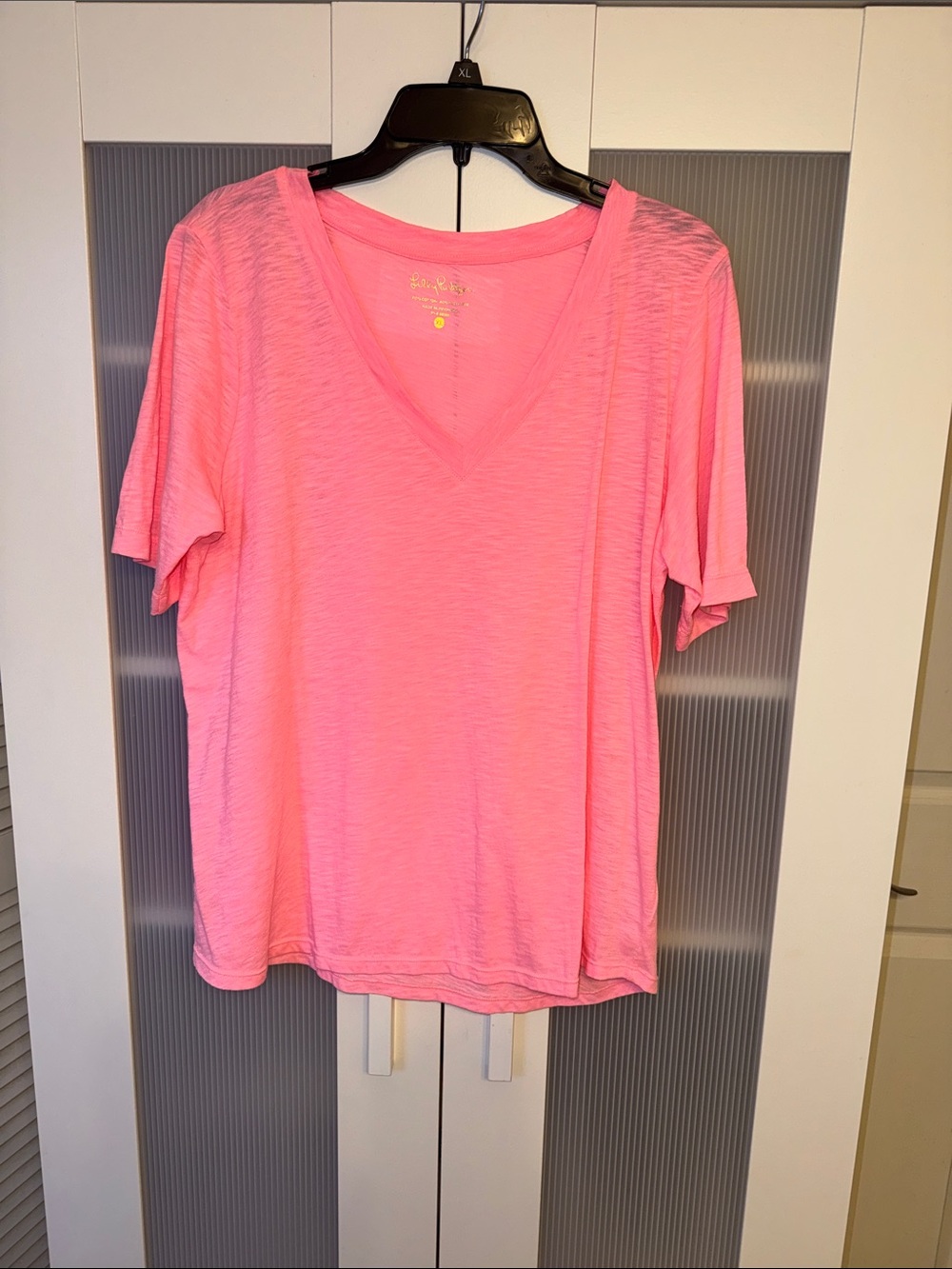 Lilly Pulitzer Coral-Pink Crewneck Tee with Gold Logo